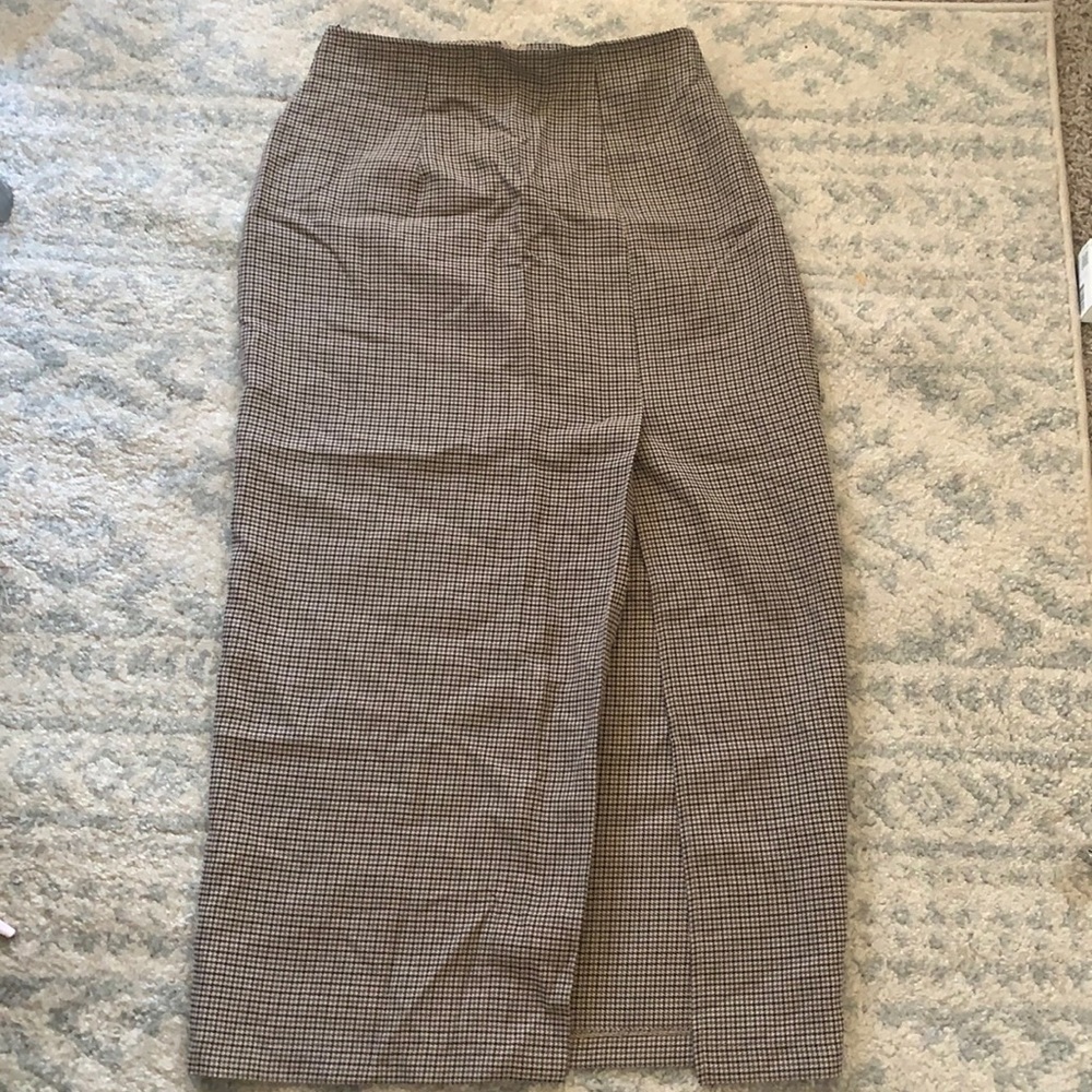 HOUNDSTOOTH PLAID MIDI SKIRT VINTAGE